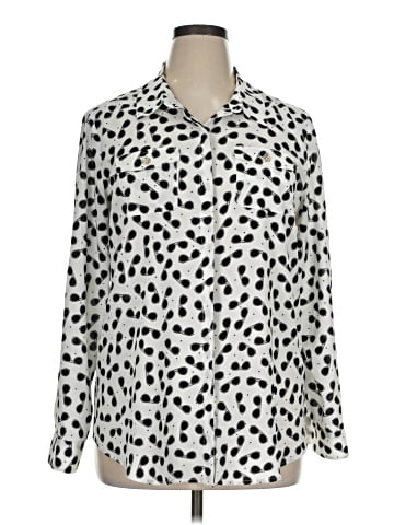 Karl Lagerfeld Paris Long Sleeve Blouse (view 1)