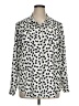 Karl Lagerfeld Paris 100% Polyester Polka Dots Silver Long Sleeve Blouse Size XL - photo 1