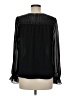 Current Air 100% Polyester Metallic Black Long Sleeve Blouse Size M - photo 2