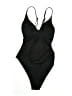 Cupshe 100% Polyester Solid Black One Piece Swimsuit Size M - photo 2