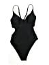 Cupshe 100% Polyester Solid Black One Piece Swimsuit Size M - photo 1