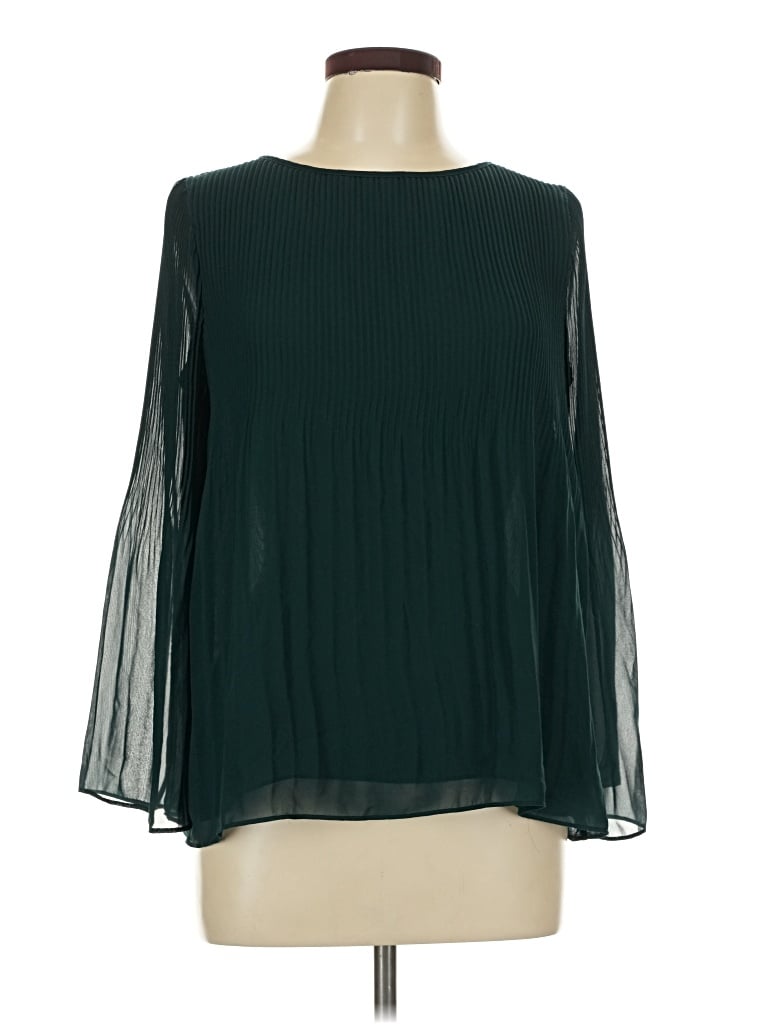 Pre-owned Max Studio Long Sleeve Blouse In Green