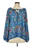 dalia Blue Long Sleeve Blouse Size L - photo 1