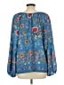 dalia Blue Long Sleeve Blouse Size L - photo 2