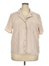 Assorted Brands Stripes Tan Short Sleeve Blouse Size XXL Petite - photo 1