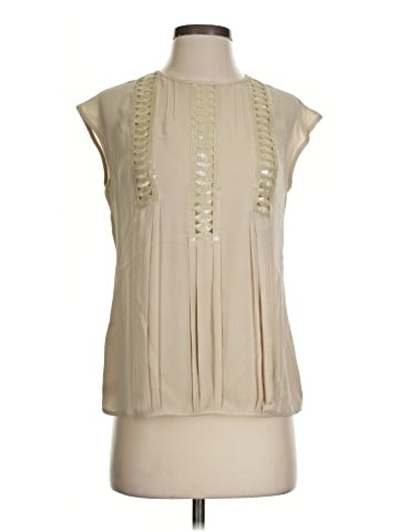 BCBGMAXAZRIA Sleeveless Silk Top (view 1)