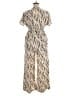 Unbranded 100% Polyester Chevron-herringbone Ivory Jumpsuit Size XL - photo 2