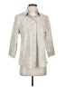Chico's 100% Cotton Animal Print Ivory 3/4 Sleeve Button-Down Shirt Size Sm (0) - photo 1