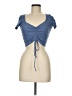 Zara Blue Short Sleeve Top Size M - photo 1