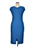 St. John Solid Blue Casual Dress Size 14 - photo 2