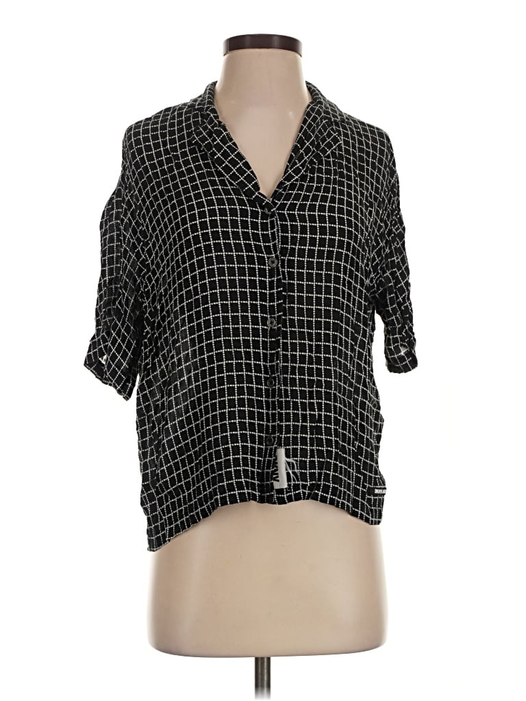 Pre-owned Dkny Jeans Short Sleeve Blouse In Black
