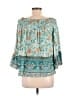 Unbranded 100% Rayon Teal 3/4 Sleeve Blouse Size L - photo 2