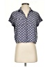 Topshop Polka Dots Blue Short Sleeve Blouse Size 4 - photo 1