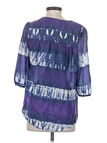 Calypso St. Barth 3/4 Sleeve Silk Top (view 2)