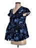 Gap - Maternity 100% Rayon Floral Blue Short Sleeve Blouse Size XS Maternity - photo 1