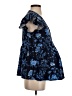 Gap - Maternity 100% Rayon Floral Blue Short Sleeve Blouse Size XS Maternity - photo 4