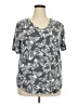 LOANNA Paisley Gray Short Sleeve T-Shirt Size 2X - photo 1