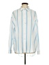 Unbranded 100% Polyester Stripes Blue White Long Sleeve Blouse Size L - photo 1