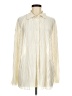 Shein 100% Polyester Stripes Ivory Long Sleeve Blouse Size 4 - photo 1
