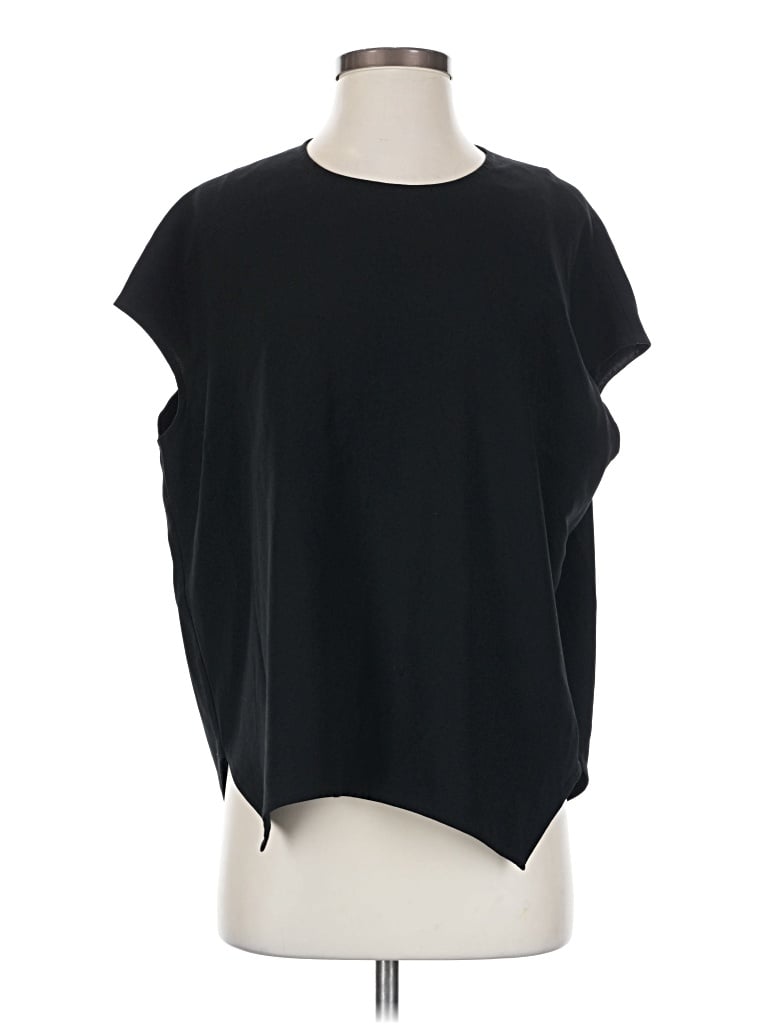 Pre-owned Mm. Lafleur Short Sleeve Top Black Crew Neck Tops