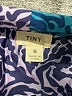 Tiny Color Block Blue Short Sleeve Blouse Size S - photo 7