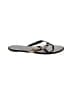 Burberry 100% Leather Gray Black Flip Flops Size EU 40 - photo 1