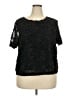 City Chic 100% Polyester Black Short Sleeve Top Size 20 Plus (L) - photo 1