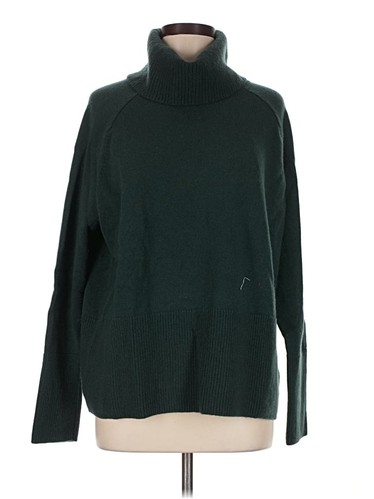 Pre-owned Athleta Turtleneck Sweater In Green