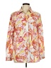 J. McLaughlin Tropical Orange Long Sleeve Blouse Size L - photo 1