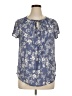 Como Vintage Blue Short Sleeve Blouse Size XL - photo 1