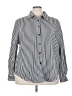 Shein Curve Stripes Silver Long Sleeve Blouse Size 20 Plus (4) - photo 1