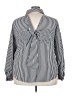Shein Curve Stripes Silver Long Sleeve Blouse Size 20 Plus (4) - photo 2