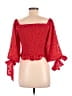 TCEC 100% Polyester Red 3/4 Sleeve Blouse Size L - photo 2