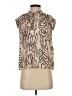 MARIACHER. 100% Viscose Animal Print Tan Sleeveless Blouse Size XS - photo 1