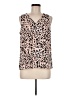 Nine West 100% Polyester Tan Sleeveless Blouse Size M - photo 1