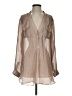 Zoa 100% Polyester Tan Long Sleeve Blouse Size S - photo 1