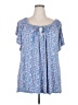 Chaps 100% Viscose Blue Short Sleeve Henley Size 3X - photo 1