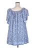 Chaps 100% Viscose Blue Short Sleeve Henley Size 3X - photo 2