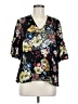 CATHERINE Catherine Malandrino 100% Polyester Floral Black 3/4 Sleeve Blouse Size M - photo 1