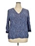 Boden 100% Viscose Blue 3/4 Sleeve Blouse Size 18 - photo 1