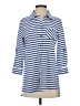 Tyler Boe Stripes Blue 3/4 Sleeve Button-Down Shirt Size S - photo 1