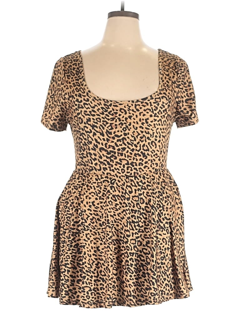 Pre-owned Shein Curve Casual Dress In Brown