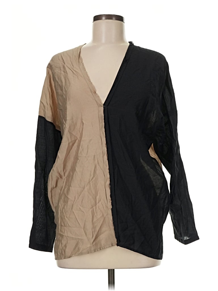 Pre-owned Grade & Gather Long Sleeve Blouse In Black