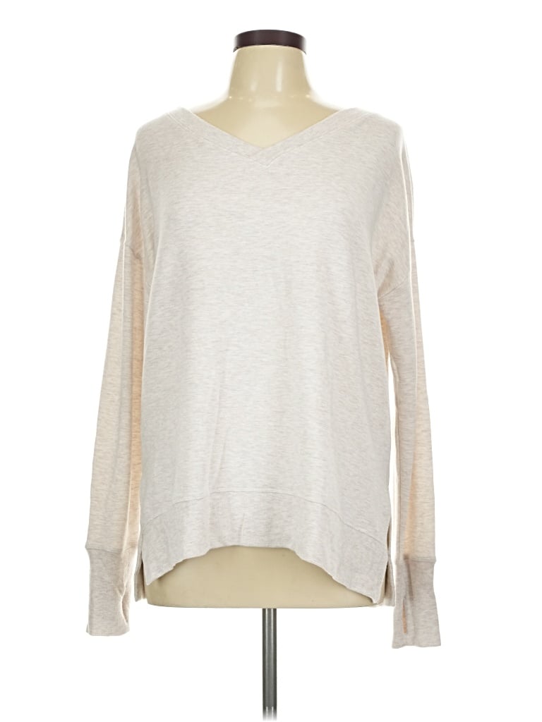 Pre-owned Athleta Long Sleeve T-shirt In Ivory