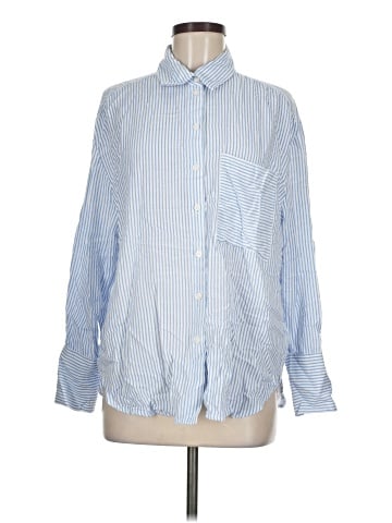 Bershka Long Sleeve Button-Down Shirt (view 1)
