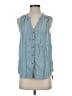 Holding Horses 100% Lyocell Blue Sleeveless Button-Down Shirt Size 4 - photo 1