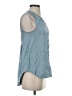 Holding Horses 100% Lyocell Blue Sleeveless Button-Down Shirt Size 4 - photo 4