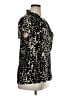 DKNY Animal Print Black Short Sleeve Blouse Size XL - photo 4