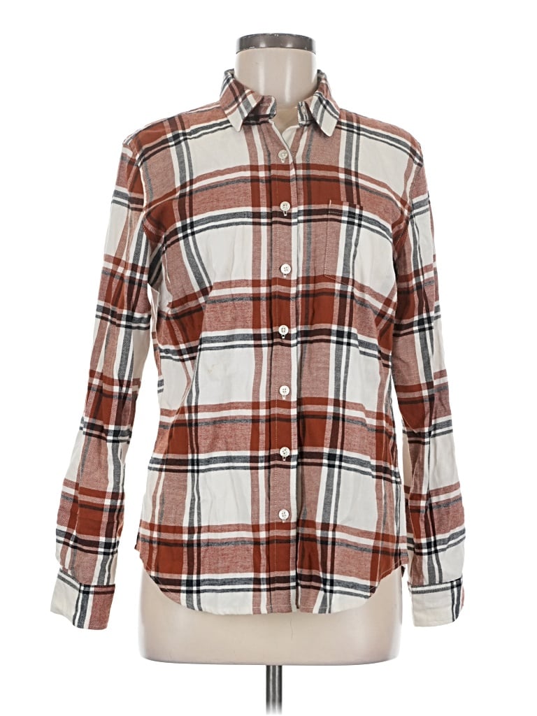 Pre-owned Weatherproof Long Sleeve Button Down Shirt In Brown