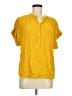 Point Sur 100% Viscose Yellow Short Sleeve Blouse Size M - photo 1